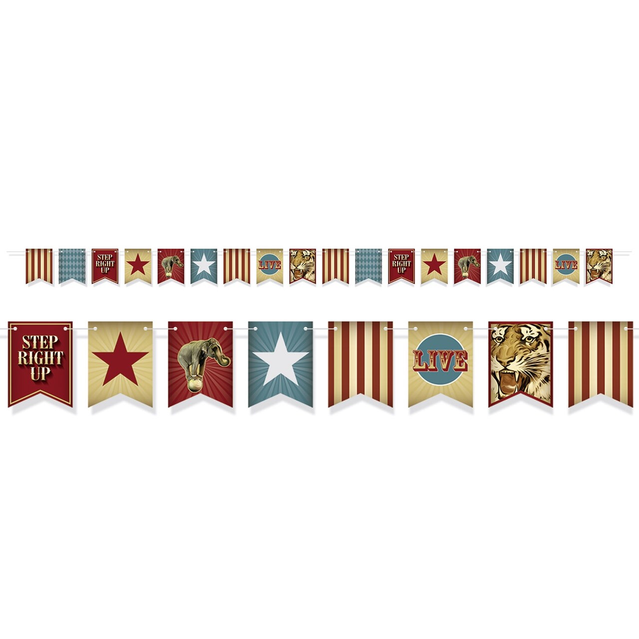 Party Central Club Pack of 12 Vibrantly Colored Vintage Circus Streamers Party Wall Decors 144"